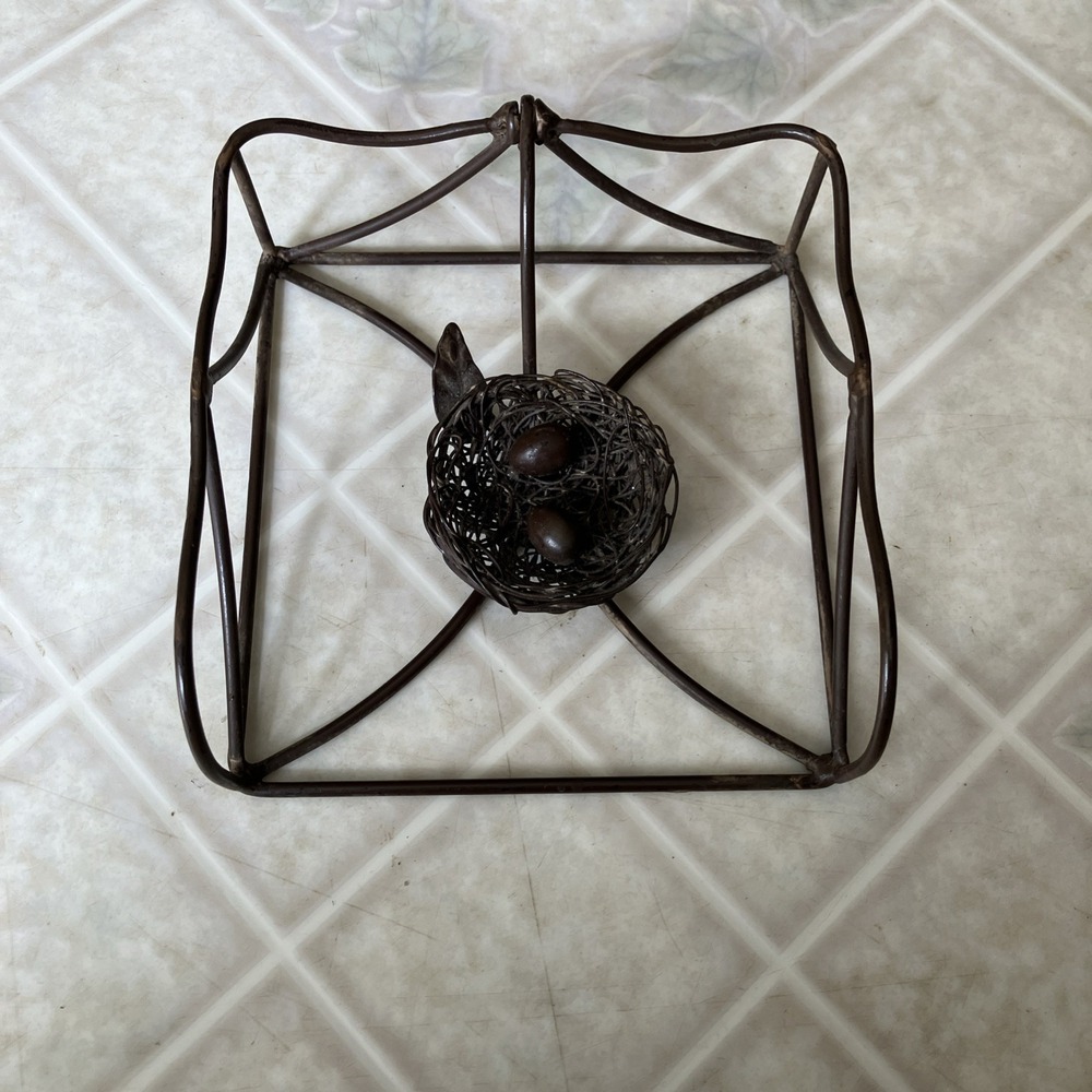 Flat Bronze Bird Metal Napkin Holder Bird's Nest Holder Cottagecore farmhouse